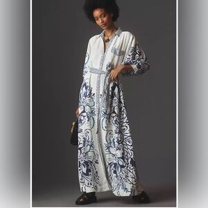 Anthropologie Maeve Irene linen blend maxi dress - size medium